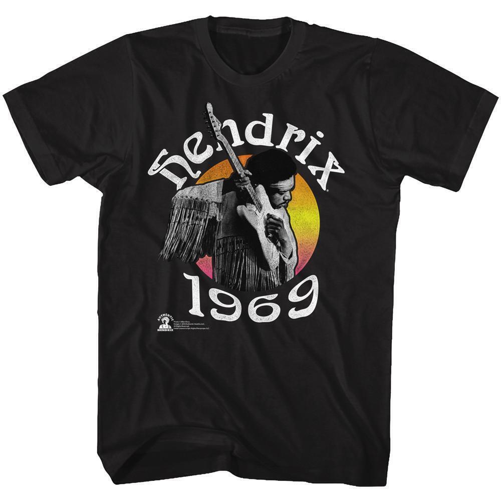 Jimi Hendrix Hendrix 69 Black Adult T Shirt